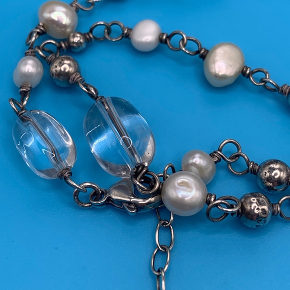 Silpada Vintage Sterling Freshwater Pearl & Crystal Quartz Necklace - Picture 11 of 16